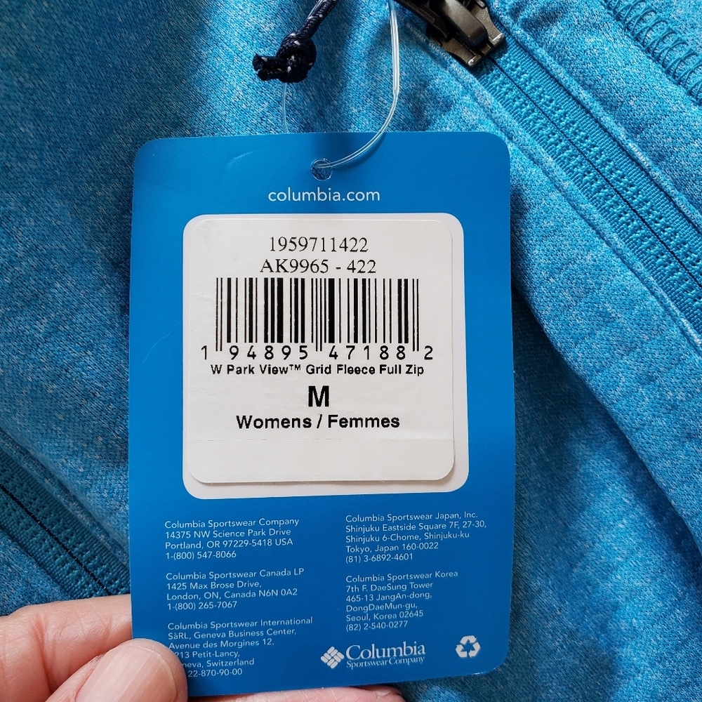 Columbia Vibrant Blue Zip-Up Jacket. Size Medium - Picture 9 of 10